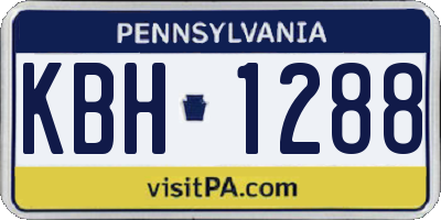 PA license plate KBH1288