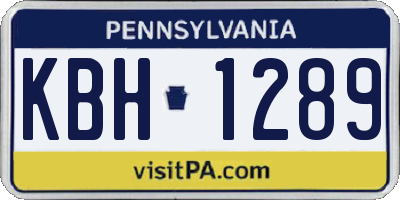 PA license plate KBH1289
