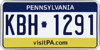 PA license plate KBH1291