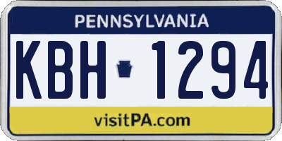 PA license plate KBH1294