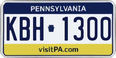 PA license plate KBH1300