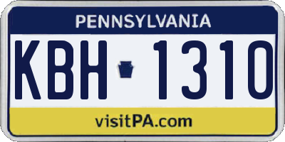 PA license plate KBH1310