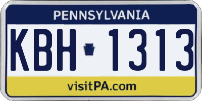 PA license plate KBH1313