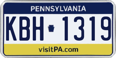 PA license plate KBH1319