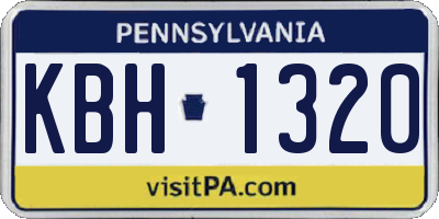 PA license plate KBH1320