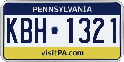 PA license plate KBH1321