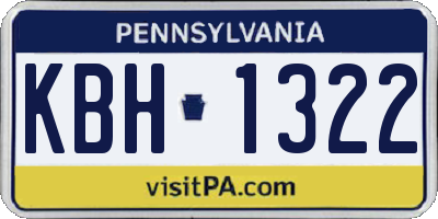 PA license plate KBH1322