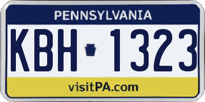PA license plate KBH1323