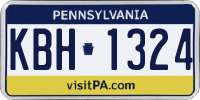 PA license plate KBH1324
