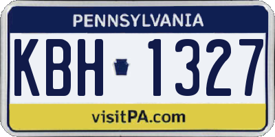 PA license plate KBH1327