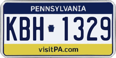 PA license plate KBH1329