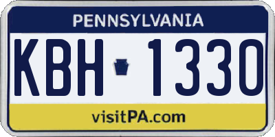 PA license plate KBH1330