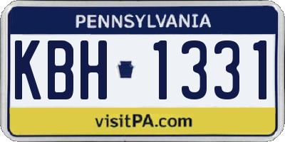PA license plate KBH1331