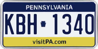 PA license plate KBH1340
