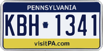 PA license plate KBH1341