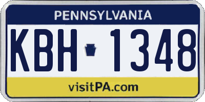 PA license plate KBH1348