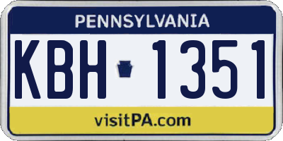 PA license plate KBH1351