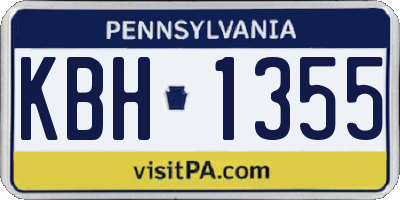 PA license plate KBH1355