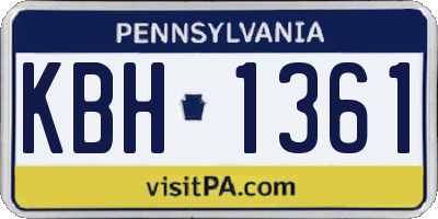PA license plate KBH1361