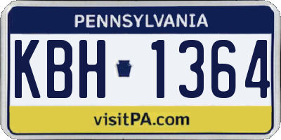 PA license plate KBH1364
