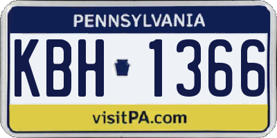 PA license plate KBH1366