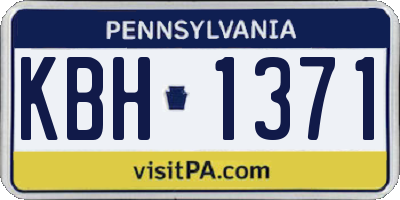 PA license plate KBH1371