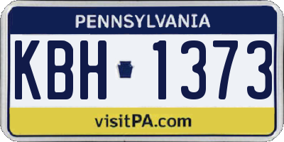 PA license plate KBH1373