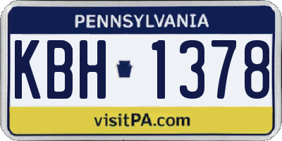 PA license plate KBH1378
