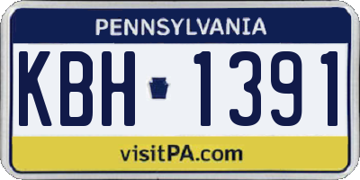 PA license plate KBH1391