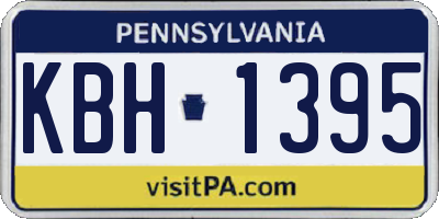 PA license plate KBH1395