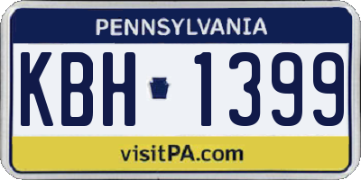 PA license plate KBH1399