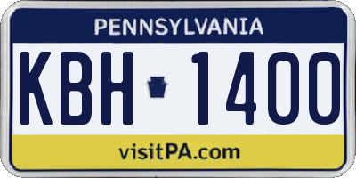 PA license plate KBH1400