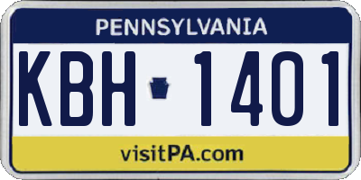 PA license plate KBH1401
