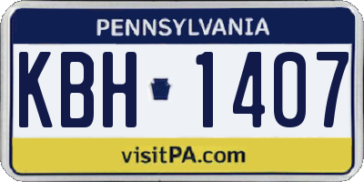 PA license plate KBH1407