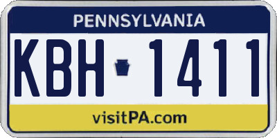 PA license plate KBH1411