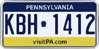 PA license plate KBH1412