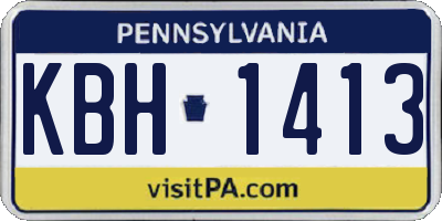 PA license plate KBH1413