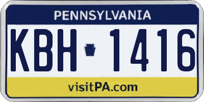PA license plate KBH1416