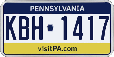 PA license plate KBH1417