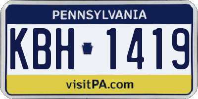 PA license plate KBH1419
