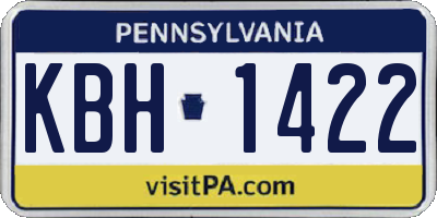 PA license plate KBH1422