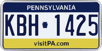 PA license plate KBH1425