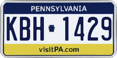 PA license plate KBH1429