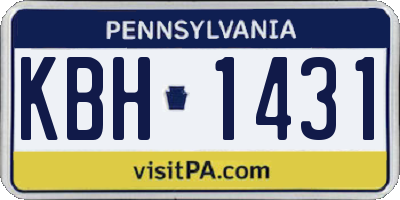 PA license plate KBH1431