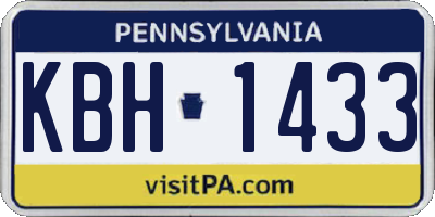 PA license plate KBH1433