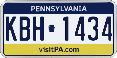 PA license plate KBH1434