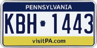 PA license plate KBH1443