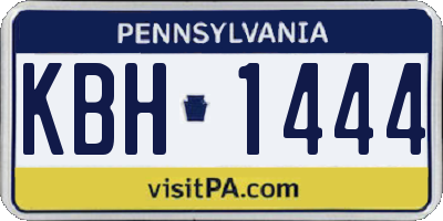 PA license plate KBH1444