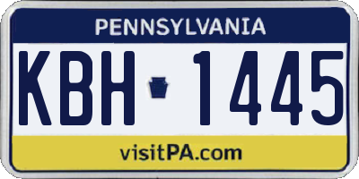 PA license plate KBH1445