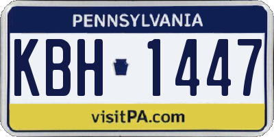PA license plate KBH1447